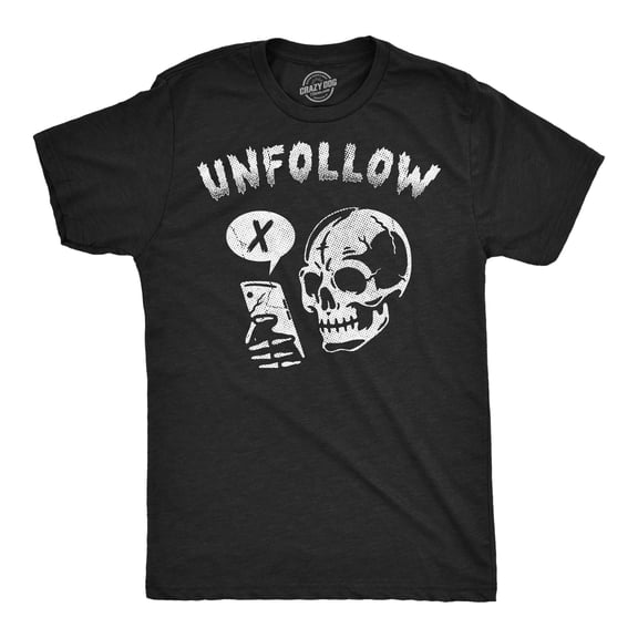 Mens Funny T Shirts Unfollow Sarcastic Social Media Graphic Novelty Tee for Men Graphic Tees