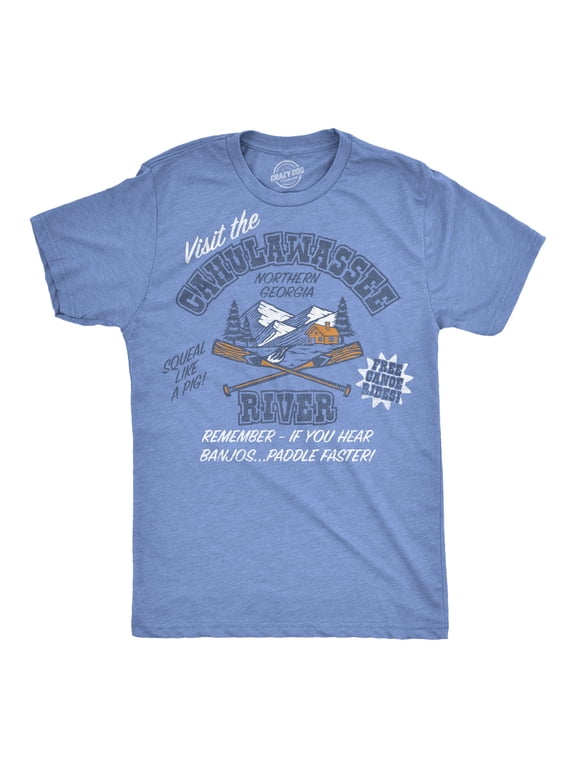 Mens Funny T Shirts Visit The Cahulawassee River Sarcastic Movie Graphic Novelty Tee For Men Graphic Tees
