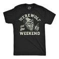 thumbnail image 1 of Mens Funny T Shirts Werewolf On The Weekend Sarcastic Halloween Party Animal Tee for Men Graphic Tees, 1 of 9