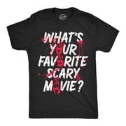 Mens Funny T Shirts Whats Your Favorite Scary Movie Sarcastic Spooky Graphic Novelty Tee for Men Graphic Tees