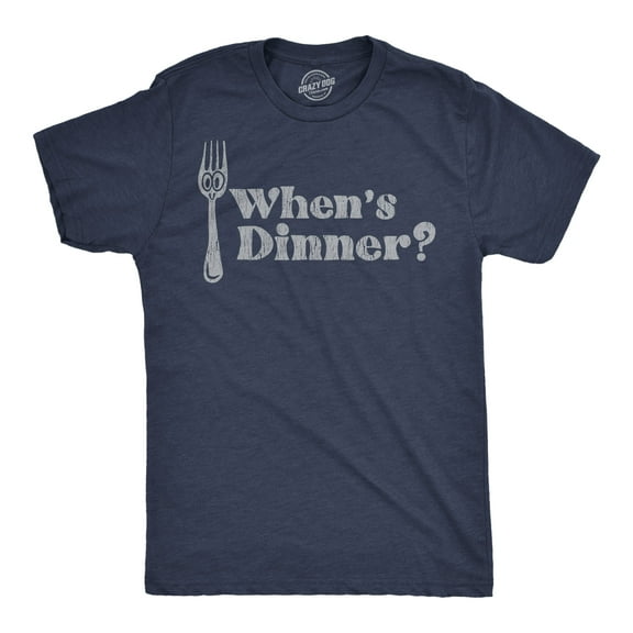 Mens Funny T Shirts Whens Dinner Sarcastic Eating Graphic Novelty Tee for Men Graphic Tees