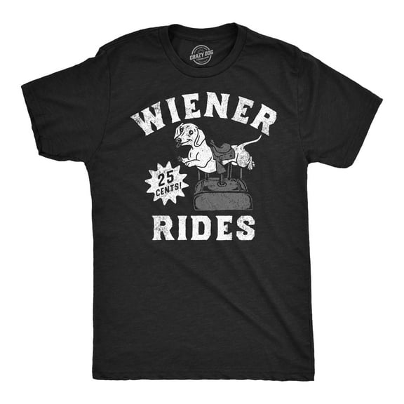 Mens Funny T Shirts Wiener Rides Sarcastic Dog Graphic Novelty for Men Graphic Tees