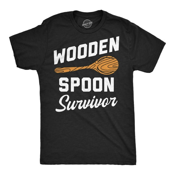 Mens Funny T Shirts Wooden Spoon Survivor Sarcastic Parenting Graphic Novelty Tee for Men Graphic Tees