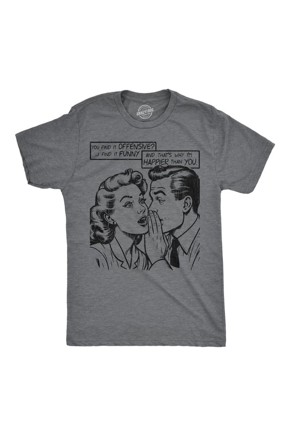 Mens Funny T Shirts You Find It Offensive I Find It Funny Sarcastic Retro Graphic Novelty Tee for Men Graphic Tees