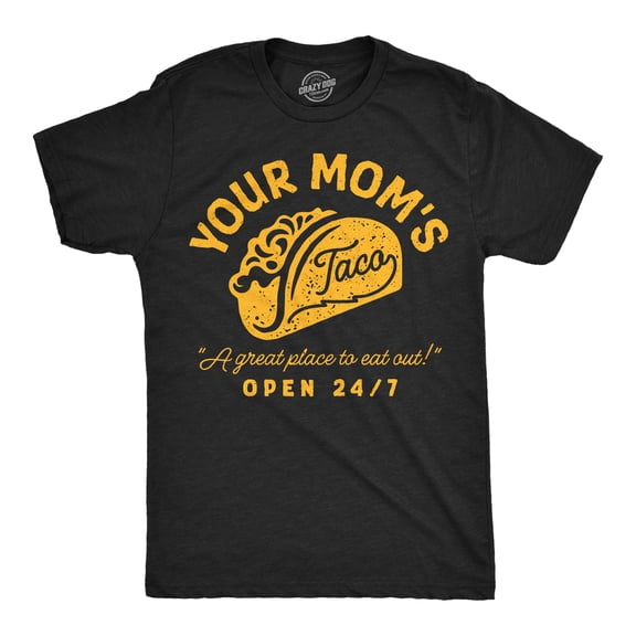 Mens Funny T Shirts Your Moms Taco Sarcastic Restaurant Graphic Novelty Tee for Men Graphic Tees