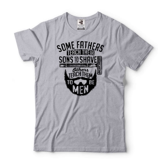 Mens Funny T-shirt Funny Father Shirt Fathers Day Gift Tee Dad Shirts Beard Shirt Dad Gifts (Medium Grey)