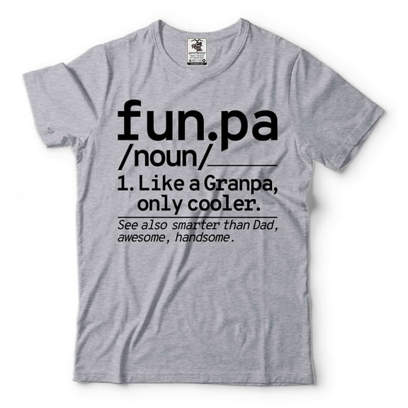 Mens Funny T-shirt Funpa Shirt Funny Grandpa Tee Awesome Handsome Grandpa Shirt Gift For Grandpa (Small Grey)