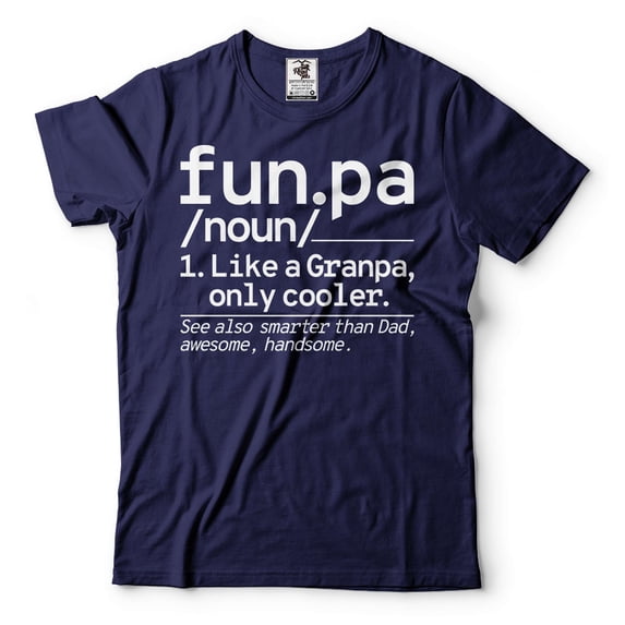 Mens Funny T-shirt Funpa Shirt Funny Grandpa Tee Awesome Handsome Grandpa Shirt Gift For Grandpa (Small Navy Blue)