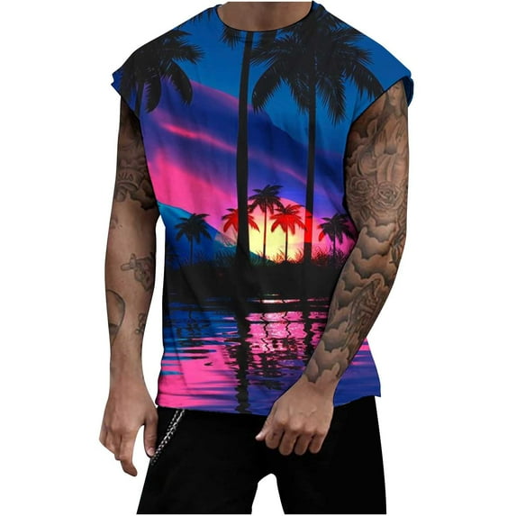 Mens Funny Tank Tops 3D Graphic Sleeveless,Men's Sleeveless Workout Tank Tops, Stylish 3D Print Vest Shirts Summer Casual Tees Muscle Tanks for Men Gym Shirt