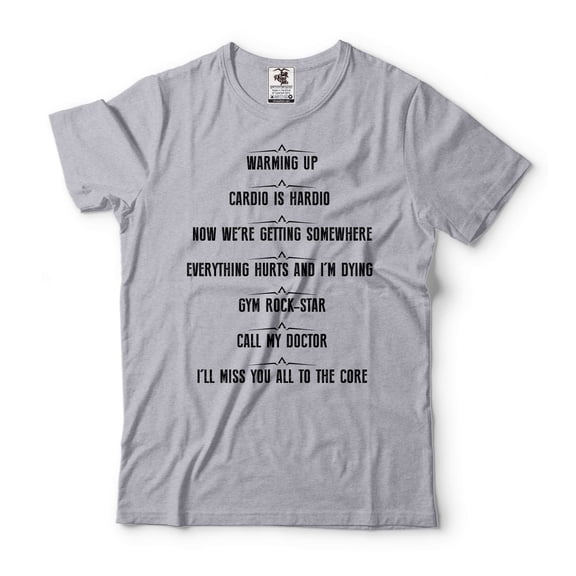 Mens Funny Tee Gym Warming Up Shirt Funny Gym Shirt Workout Shirts Fitness Shirt Gym Lover Shirt (Large Grey)