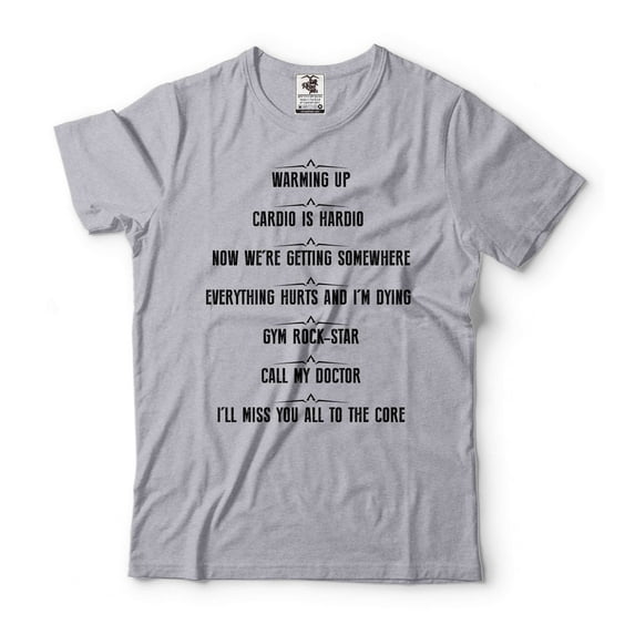 Mens Funny Tee Gym Warming Up Shirt Funny Gym Shirt Workout Shirts Fitness Shirt Gym Lover Shirt (Medium Grey)