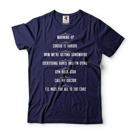 Mens Funny Tee Gym Warming Up Shirt Funny Gym Shirt Workout Shirts Fitness Shirt Gym Lover Shirt (X-Large Navy Blue)
