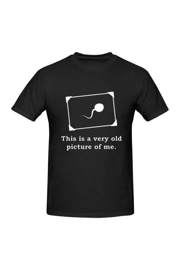 Mens Funny This Is a Very Old Picture of Me T-Shirt Premium 100% Cotton Short Sleeve T Shirt Tee Crew Neck Casual Tshirt,Black,XL