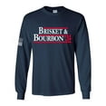 thumbnail image 1 of Mens Funny Tshirt Brisket & Bourbon 2024 Long Sleeve T-shirt-Navy-medium, 1 of 1