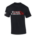 thumbnail image 1 of Mens Funny Tucker 2024 Carlson '24 Campaign Tee Patriotic American Flag Sleeve T-shirt-Black-4xl, 1 of 4