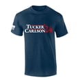 thumbnail image 1 of Mens Funny Tucker 2024 Carlson '24 Campaign Tee Patriotic American Flag Sleeve T-shirt-Heather Navy-large, 1 of 4