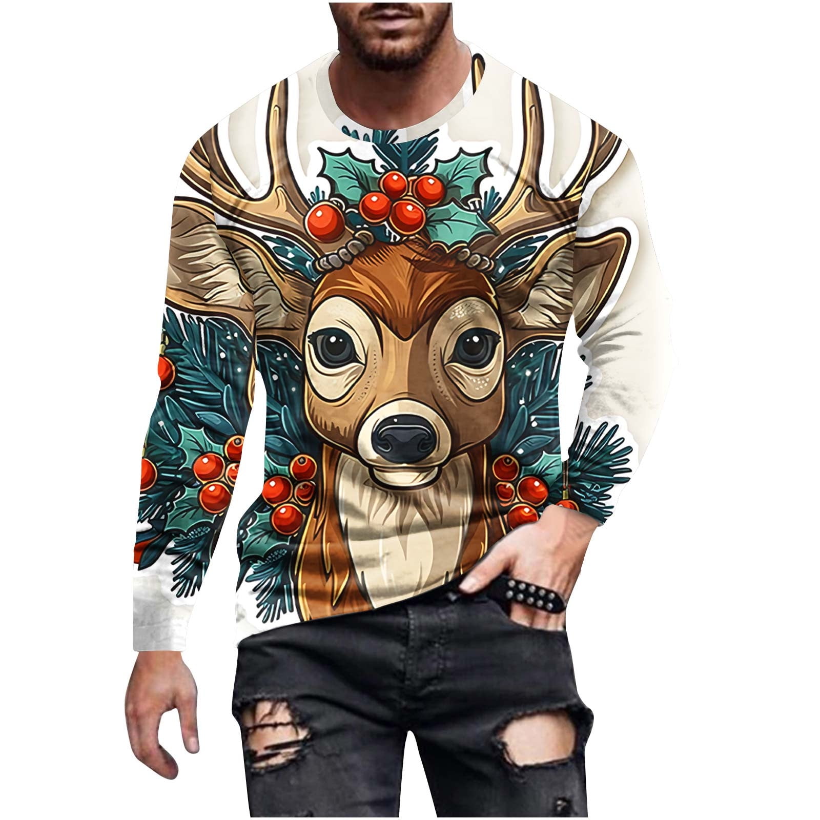 Pull à Capuche Imprimé 3D Pour Homme - Pull De Noël Amusant Et Moche