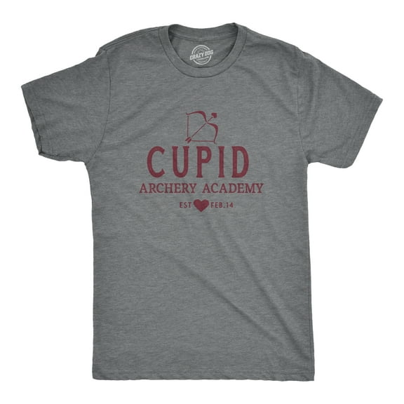 Mens Cupid Archery Academy T Shirt Funny Valentines Day Shirt for Men Graphic Tees