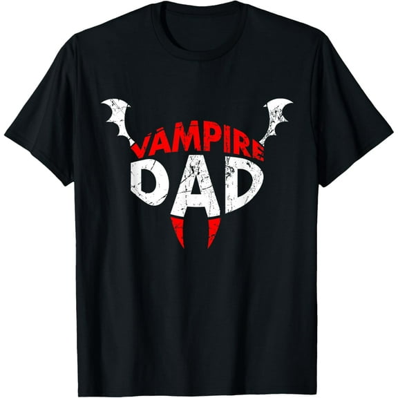 Mens Funny Vampire Dad Halloween Party Costume T Shirt