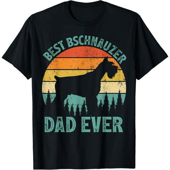 Mens Funny Vintage Best Schnauzer Dad Ever Father's Day T-Shirt