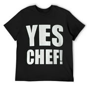 ANYPINK Mens Funny Yes Chef! saying Design for Home Cooks T-Shirt Black