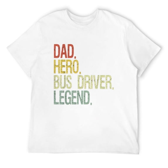 Mens Funny bus driver dad T-Shirt White