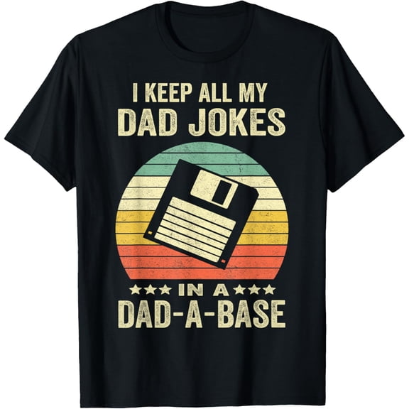 Mens Funny dad Jokes in dad-a-Base Vintage for Father's Day T-Shirt
