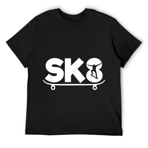 Mens Funny skater skateboarding T-Shirt Black