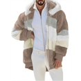 thumbnail image 1 of Mens Furry Sherpa Jacket Fleece Long Sleeve Full Zip Hooded Casual Warm Winter Coat with Zipper Pocket Outdoor, 1 of 7