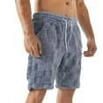 thumbnail image 1 of Mens Fuzzy Fleece Shorts Casual Elastic Waist Drawstring Loose Fit Checkered Short with Side Pockets (XL, Gray), 1 of 8