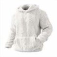 thumbnail image 1 of Mens Fuzzy Hoodie Ribbed Fleece Pullover Winter Warm Hooded Sweatshirts Long Sleeve Front Pocket Hoodies Fashion Loose Textured Outwear Casual Cozy Tops Fuzzy Clothes, 1 of 7
