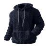 thumbnail image 1 of Mens Fuzzy Hoodie Ribbed Fleece Pullover Winter Warm Hooded Sweatshirts Long Sleeve Front Pocket Hoodies Fashion Loose Textured Outwear Casual Cozy Tops Fuzzy Clothes, 1 of 7