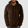 thumbnail image 1 of Mens Fuzzy Pullover Hoodie Sweatshirts Round Neck Oversized Top Long Sleeve Fleece Shirts with Pockets, 1 of 5