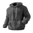 thumbnail image 1 of Mens Fuzzy Sherpa Lined Hoodie Pullover Sweatshirts Long Sleeve Winter Hooded Thermal Casual Outerwear With Pocket, 1 of 7