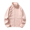 thumbnail image 1 of Mens Fuzzy Sherpa Sweatshirt Long Sleeve Full Zip Basic Sweater Jackets Fall Winter Stand Collar Fluffy Sports Outwear Pink M, 1 of 8