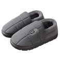 thumbnail image 1 of Mens Fuzzy Slippers Platform Anti-Slip Winter Booties Thick Cushion Memory Foam Indoor Outdoor Warm House Shoes Black 9, 1 of 5