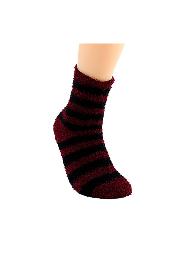 Mens Fuzzy Socks Cozy Fluffy Winter Warm Slipper Socks Microfiber Soft Home Sleeping Socks Warm Soft Winter Plush Home Sleeping Socks Gifts, Wine