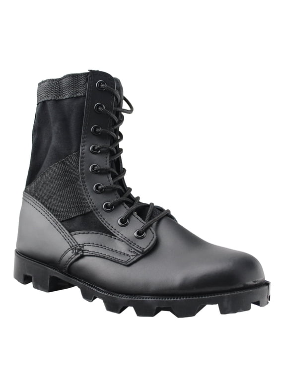 Mens G.I Type Jungle Boots Outdoor Military Boots Black Lace-Up Oil Resistant Combat Boots Desert Shoes