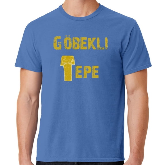 Mens Göbeklitepe Archaeology Cotton Tee Shirt, 3XL Blue Moon