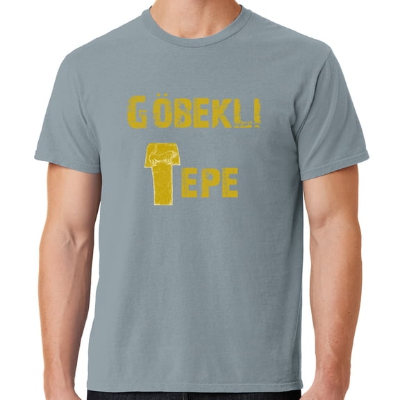 Mens Göbeklitepe Archaeology Cotton Tee Shirt, Medium Dove Grey