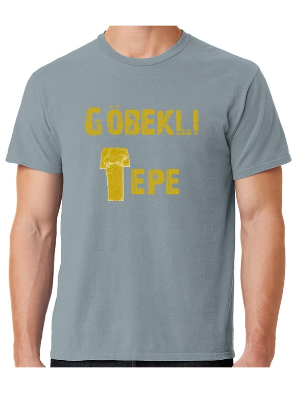 Mens Göbeklitepe Archaeology Cotton Tee Shirt, Medium Dove Grey