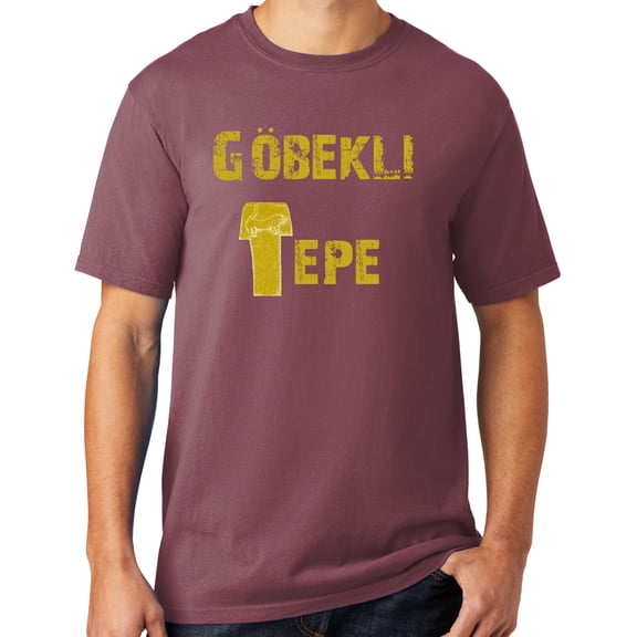 Mens Göbeklitepe Archaeology Cotton Tee Shirt, Small Wineberry Purple