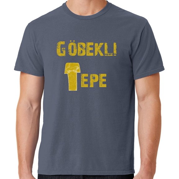 Mens Göbeklitepe Archaeology Cotton Tee Shirt, XL Denim Blue