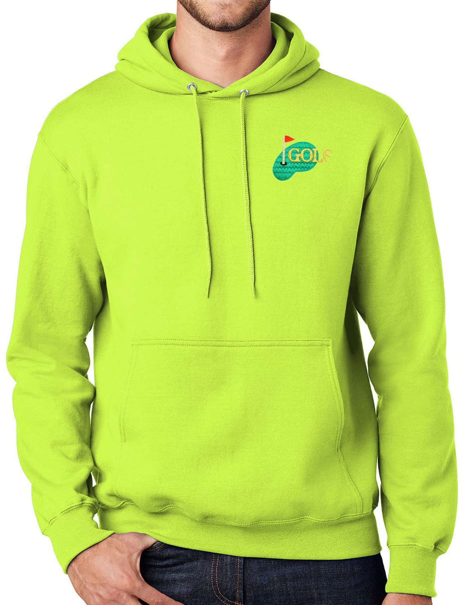 Mens GOLF High Visibility Hoodie Sweatshirt Large Safety Yellow