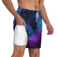 thumbnail image 1 of Mens Galaxy 2 in 1 Quick Dry Swim Trunks with Compression Liner Beach Shorts, 1 of 6