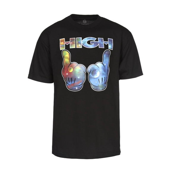 Mens Galaxy High Hands Short-Sleeve Black T-Shirt - X-Large