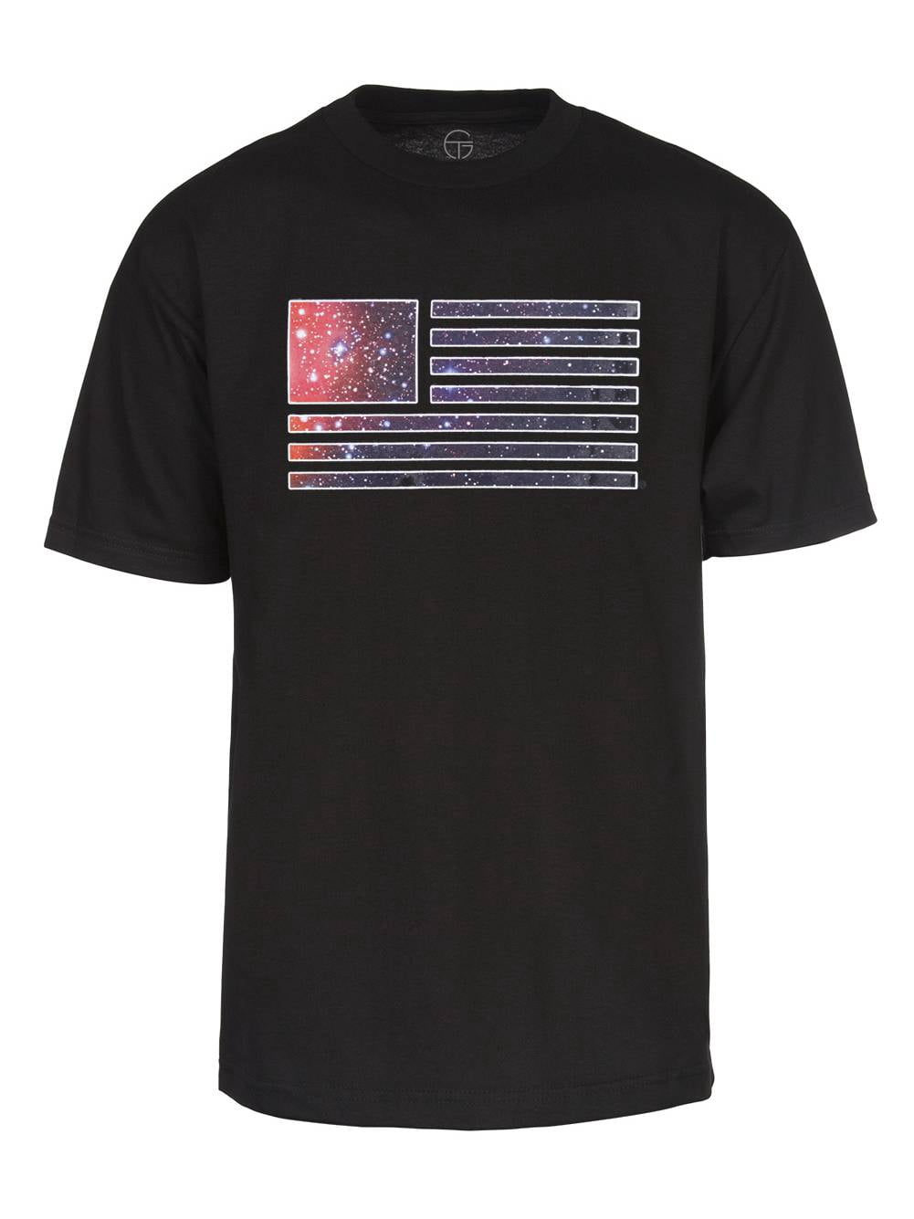 T-shirt Homme Galaxy Flag Noir - Taille 3X-Large, Motif Graphique, 100% Coton