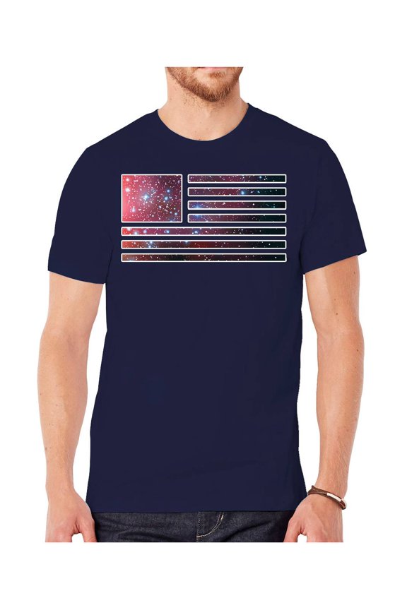 Mens Galaxy US Flag Short-Sleeve T-Shirt - Navy - 2X-Large