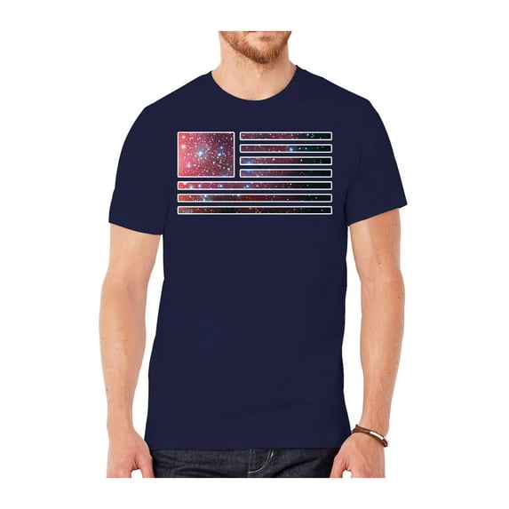 Mens Galaxy US Flag Short-Sleeve T-Shirt - Navy - Small