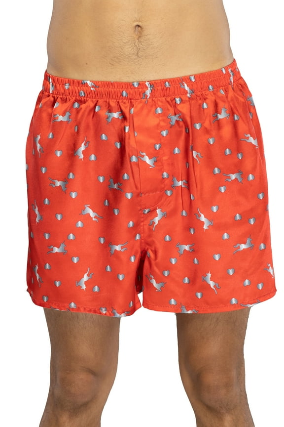 INTIMO Mens' Galloping Unicorns Novelty Boxer Shorts Underwear Lounge Casual Sleep